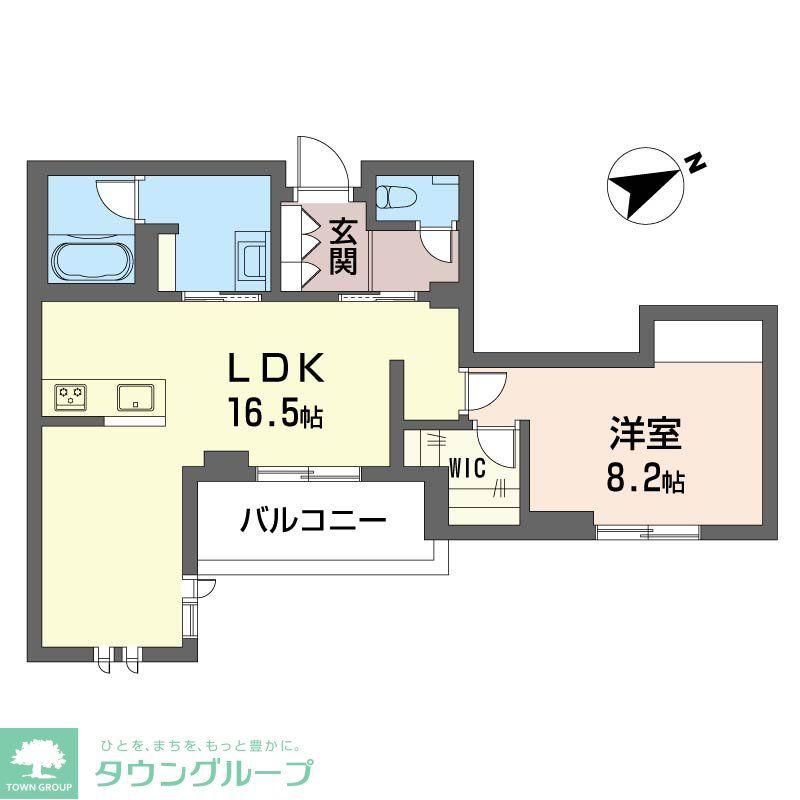 WITH PLUS 青葉台(1LDK/3階)の間取り写真