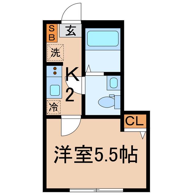 LAVIEBELLE横浜白楽(1K/1階)の間取り写真