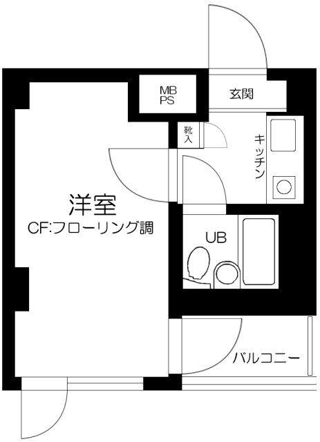 クリオ石川台壱番館(1K/4階)の間取り写真