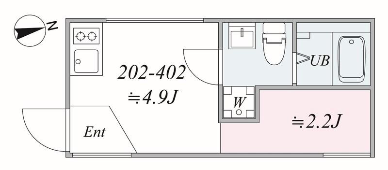 TRIAS253(1DK/3階)の間取り写真