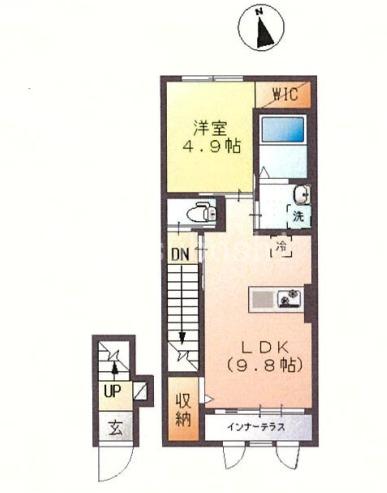ジョイアス松庵(1LDK/2階)の間取り写真
