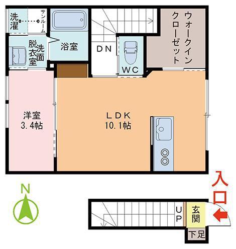 INTEGRAL西開発(1LDK/2階)の間取り写真