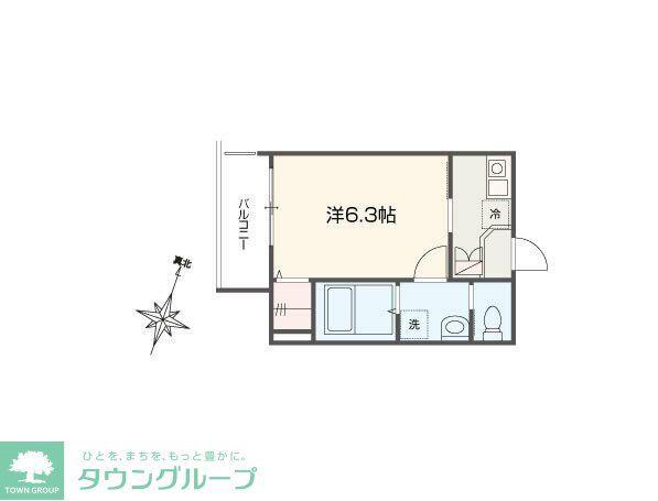 MELLAS田無(1K/1階)の間取り写真