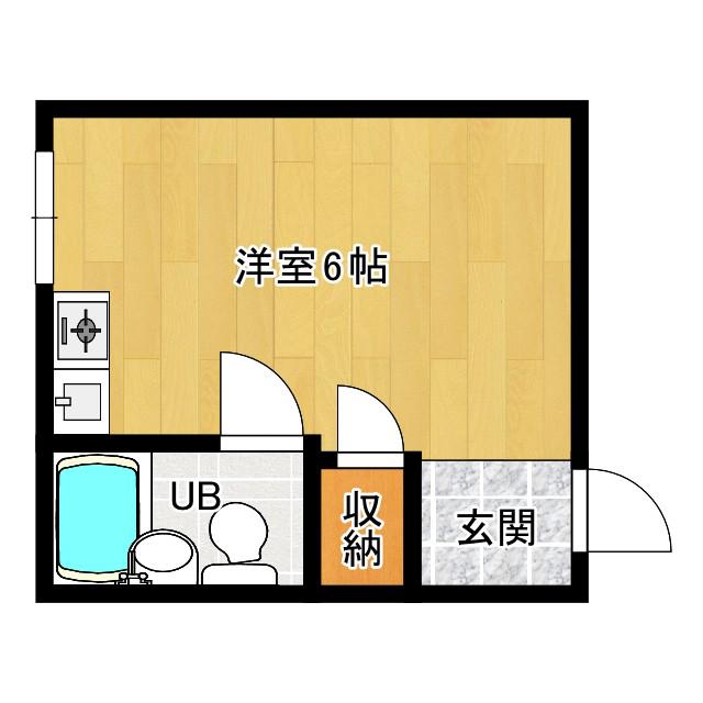 ヴィラ沢ノ町(ワンルーム/2階)の間取り写真