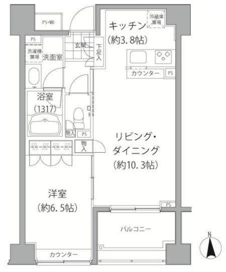 エーデル練馬(1LDK/6階)の間取り写真