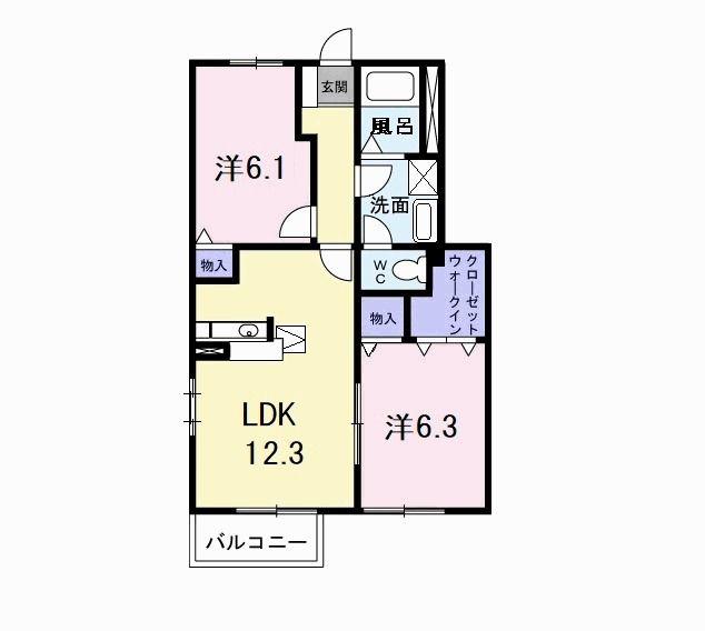 エンドレスハーモニー(2LDK/1階)の間取り写真