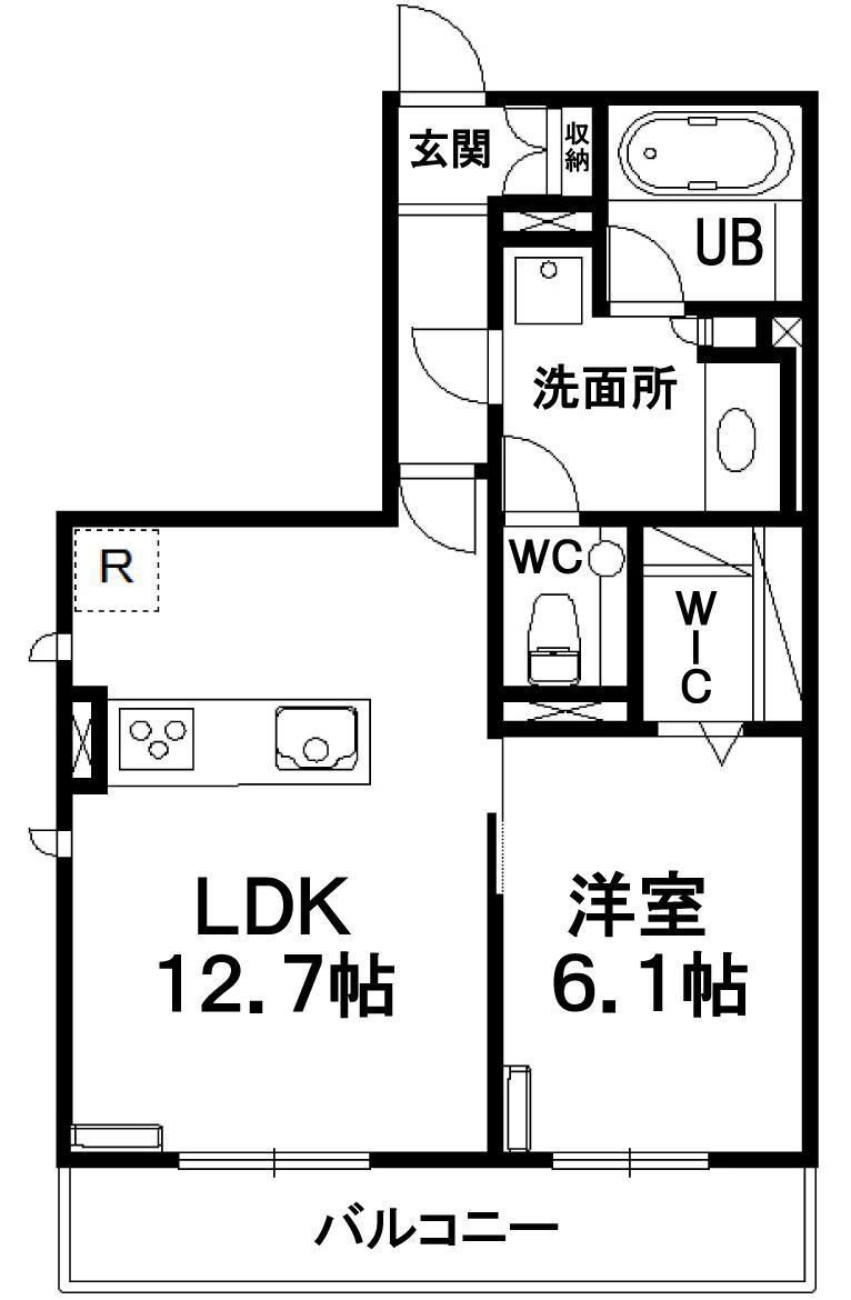 ヒルズレジデンシャルD21(1LDK/1階)の間取り写真