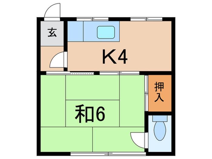 伊丹3丁目文化(1K/1階)の間取り写真