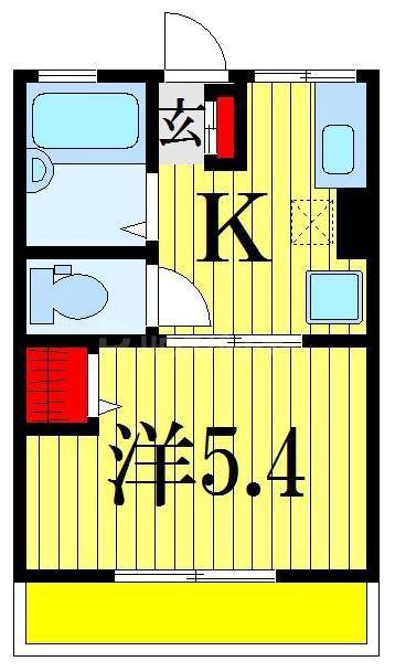 クレール幕張本郷(1K/1階)の間取り写真