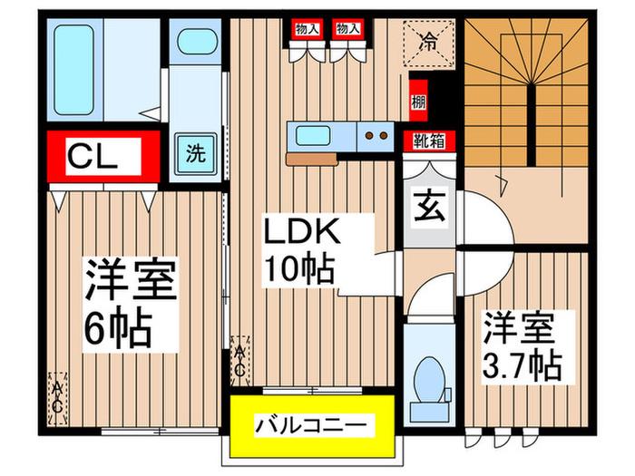 カーサ白金(2LDK/3階)の間取り写真