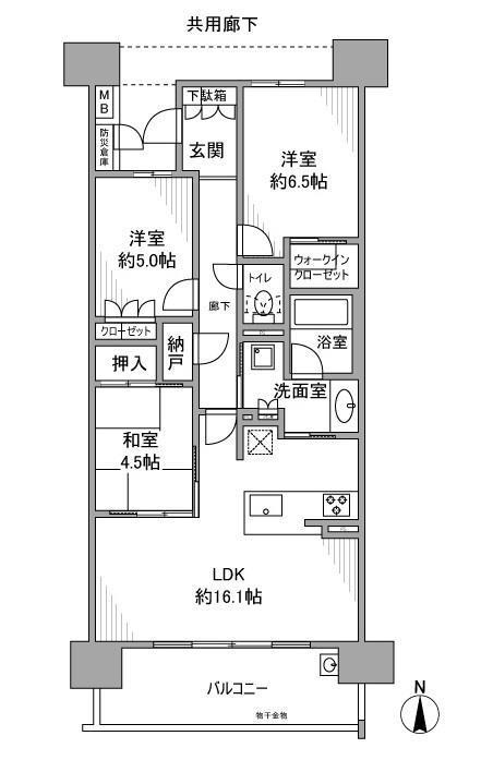 グランフォーリア高蔵寺(3LDK/8階)の間取り写真