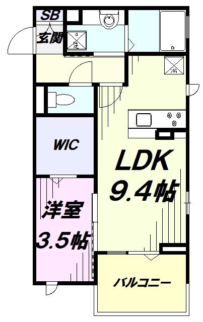 ファインカシワ(1LDK/3階)の間取り写真
