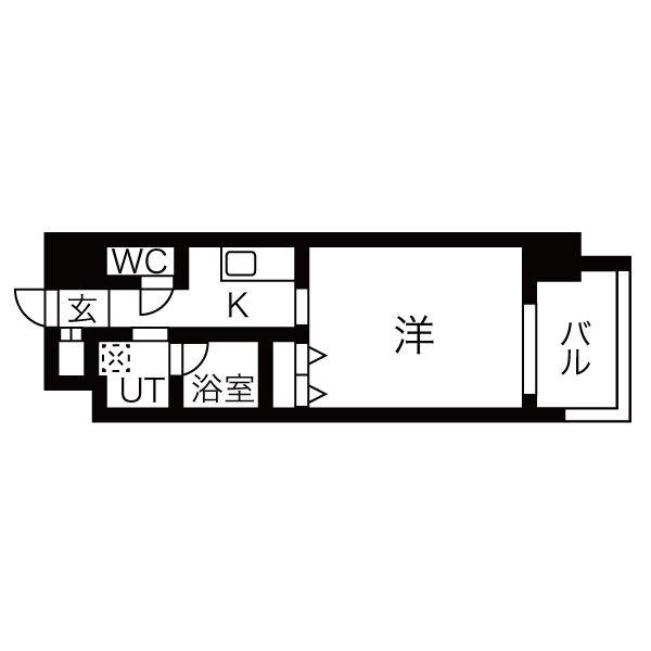 オープンブルーム八田STATIONFRONT(1K/7階)の間取り写真