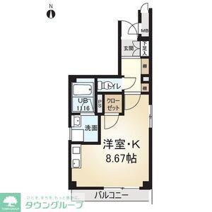 シャルム花池(ワンルーム/2階)の間取り写真