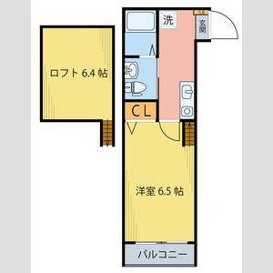 STAGE宮町(1K/2階)の間取り写真