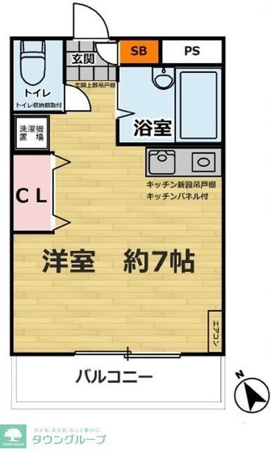 朝日ホーム山野(ワンルーム/2階)の間取り写真