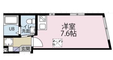 EXIA府中(ワンルーム/3階)の間取り写真