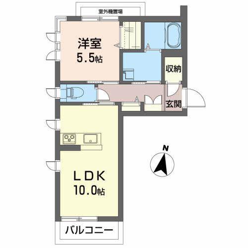 アトリエール 4038(1LDK/3階)の間取り写真