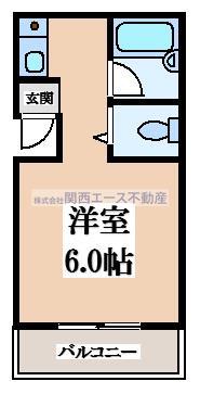LIBRA大東(1K/2階)の間取り写真