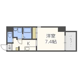 K FLATZ(1K/7階)の間取り写真