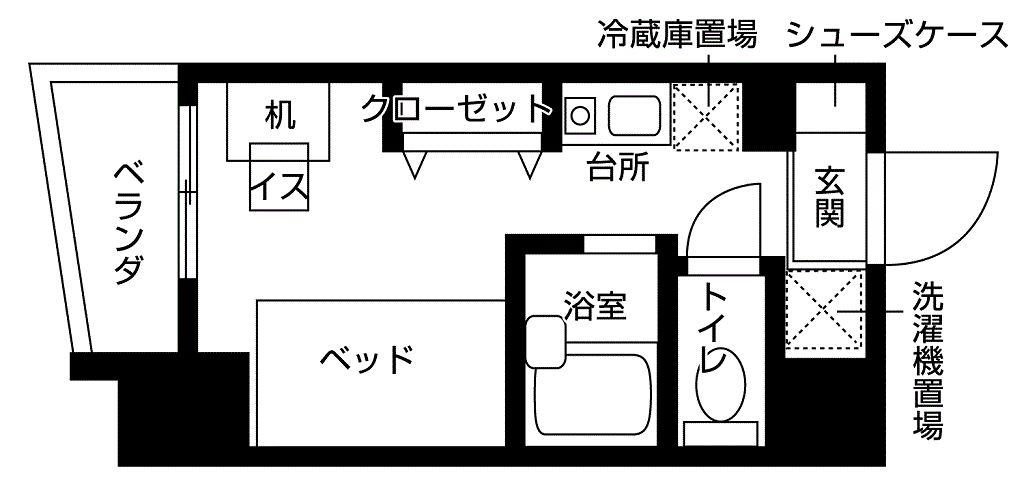 バウスクロス相模大野(ワンルーム/10階)の間取り写真