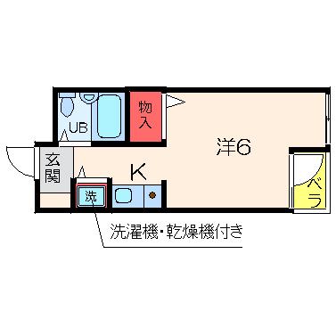 ジョイフル堺(1K/4階)の間取り写真