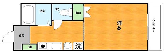 デイジーコート牧野(1K/1階)の間取り写真