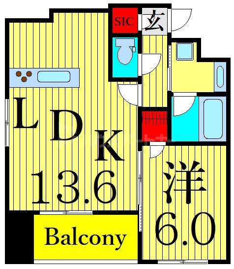 アーバンパーク立石(1LDK/1階)の間取り写真