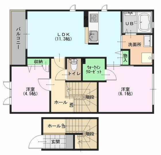 コンフォートSIROO(2LDK/2階)の間取り写真
