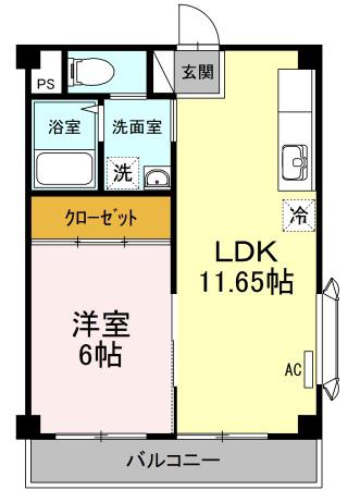 サンエイトマンション(1LDK/3階)の間取り写真