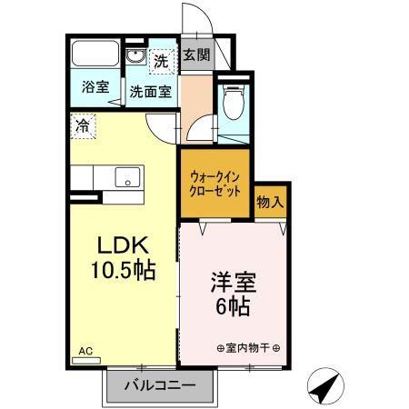 ルミエール・ユウ(1LDK/1階)の間取り写真
