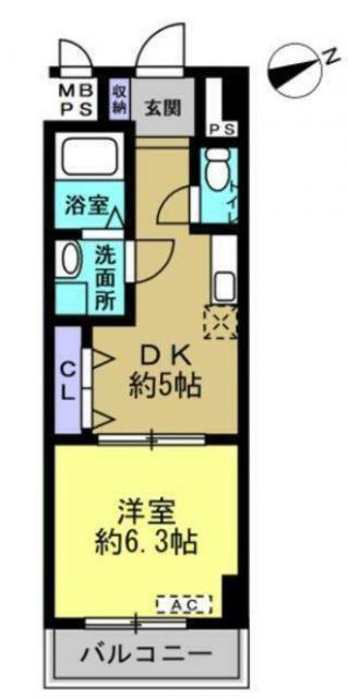 IMASAMORUGEN壱番館(1DK/1階)の間取り写真