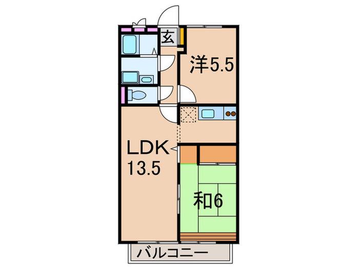 グランドトゥインクル(2LDK/2階)の間取り写真