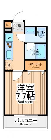 プライムアーバン川崎南幸町(1K/4階)の間取り写真