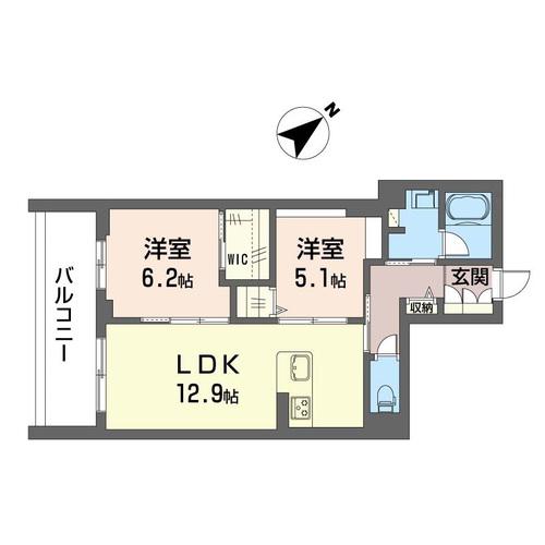 メゾンマーレ由比ヶ浜(2LDK/3階)の間取り写真