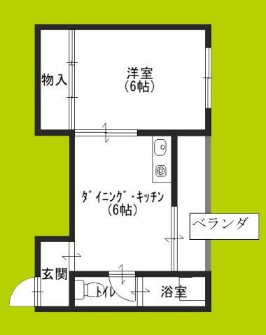 メゾンドール我孫子(1DK/1階)の間取り写真