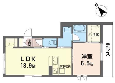 ブラン中根(1LDK/1階)の間取り写真