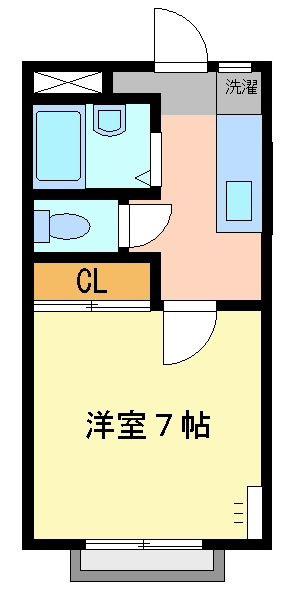ユーハイツ(1K/1階)の間取り写真