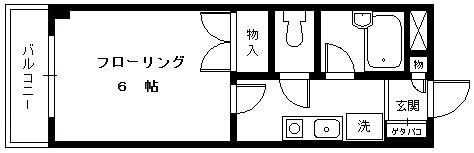 サニースポット(1K/3階)の間取り写真