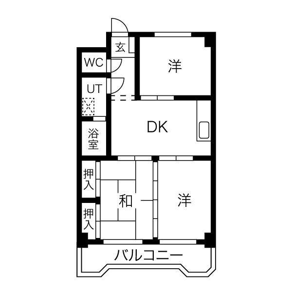 メゾン徳II(3DK/2階)の間取り写真