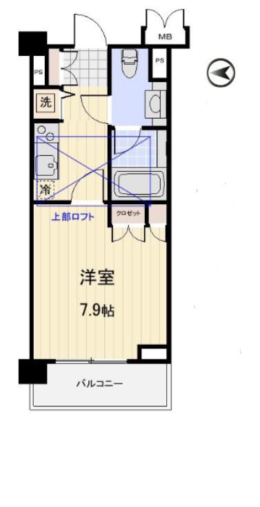 プロスペクト大森海岸(1K/1階)の間取り写真