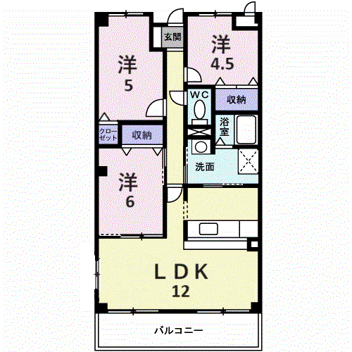 アーバンクリフ(3LDK/2階)の間取り写真