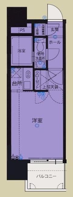 エステートモア祇園(1K/5階)の間取り写真