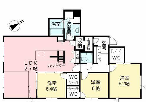 MASTメゾン小倉宇佐町(3LDK/1階)の間取り写真