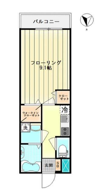 OHSHINKAWA(1K/1階)の間取り写真
