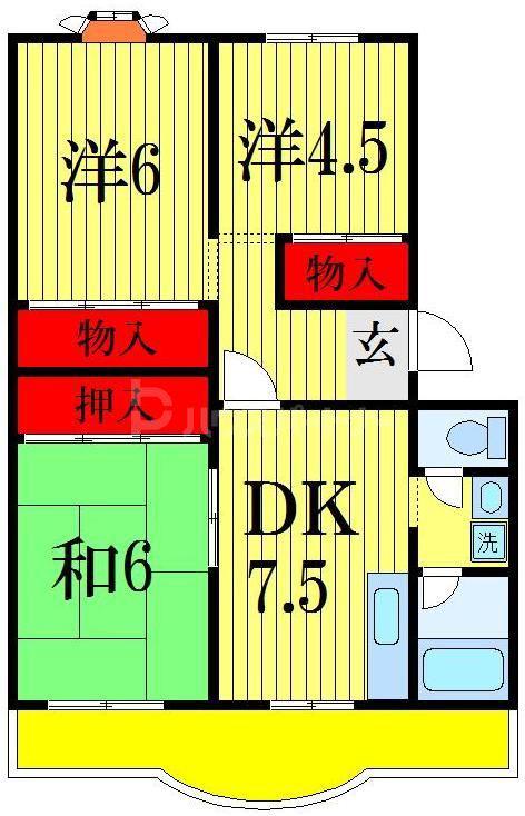 第三メゾン相葉コーポ(3DK/3階)の間取り写真