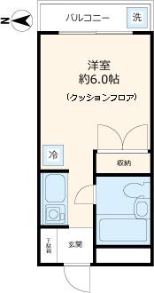グリンカ白山(ワンルーム/3階)の間取り写真