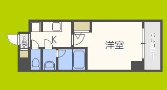 ルクレ新町レジデンス(1K/3階)の間取り写真