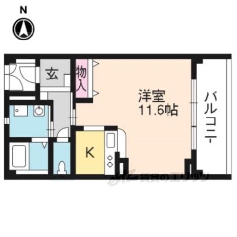 ミュー花水木 弐番館(1K/2階)の間取り写真