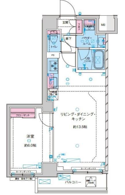 ジェノヴィア鐘ヶ淵(1LDK/8階)の間取り写真